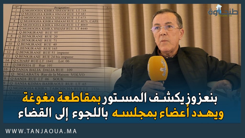 بنعزوز يكشف المستور بمقاطعة مغوغة ويهدد أعضاء بمجلسه باللجوء إلى القضاء