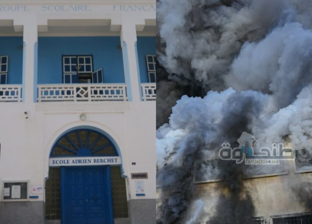 أدخنة حريق مصنع النعال البلاستيكية تخنق أجواء طنجة.. ومدرسة “بيرشي” تتخذ إجراءات احترازية